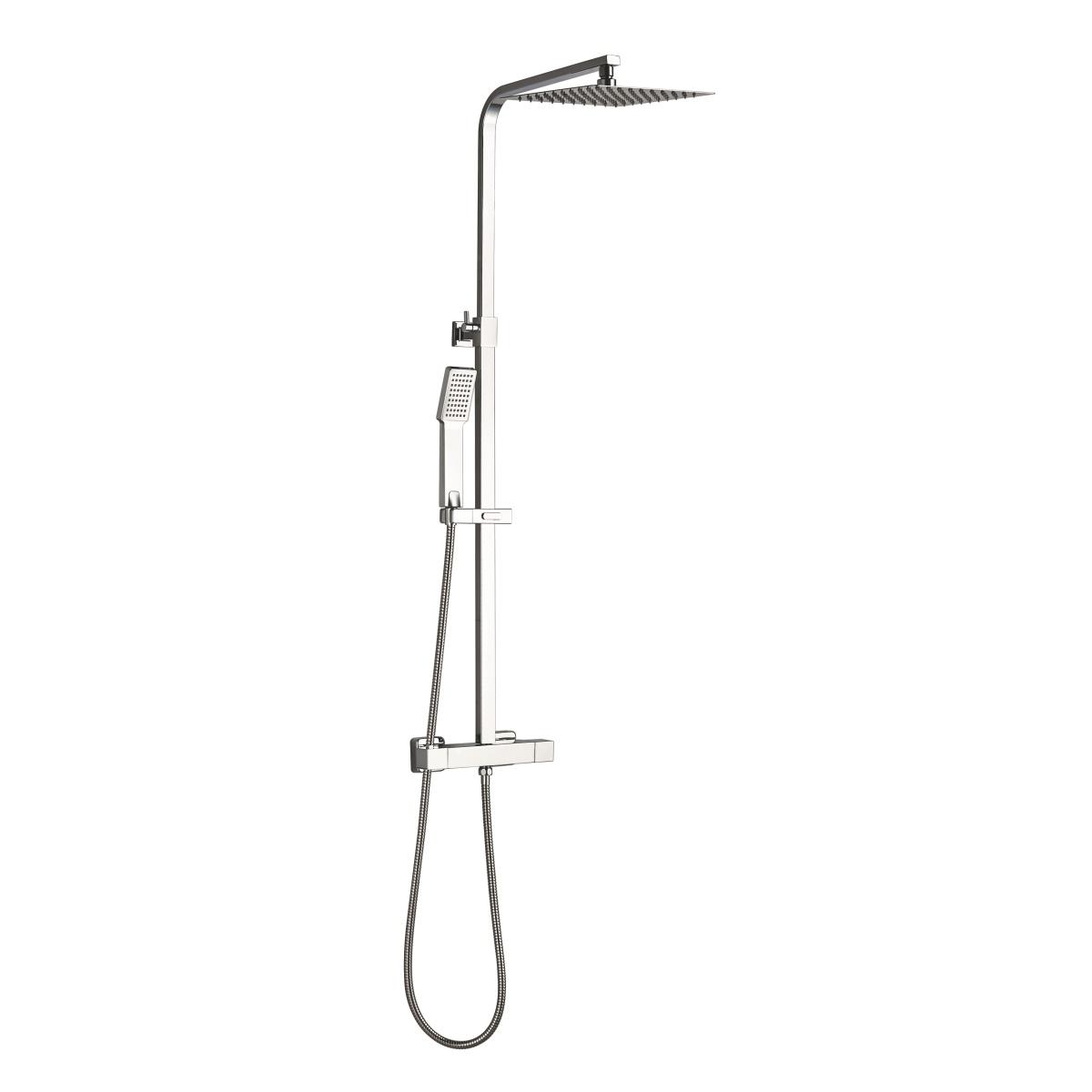 YS34186 Čtvercový sprchový sloup, termostatický sloup pro dešťovou sprchu, výškově nastavitelný;