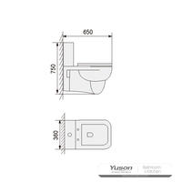 YS22212HT Závěsné keramické WC, Závěsné WC, splachovací;