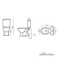 YS22221P 2dílná keramická toaleta, splachovací toaleta s uzavřeným P-trapem;