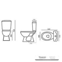 YS22221S Retro design 2dílná keramická toaleta, splachovací toaleta s P-trap;