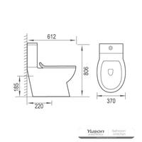 YS22270P 2dílná keramická toaleta Rimless, splachovací toaleta P-trap;