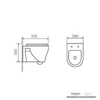 YS22286H Závěsné keramické WC, Závěsné WC, splachovací;