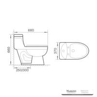 YS24251 Jednodílná keramická toaleta, sifonová;