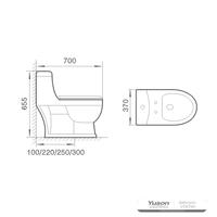 YS24258 Jednodílná keramická toaleta, sifonová;