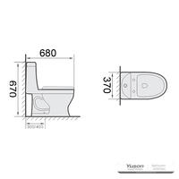 YS24259 Jednodílná keramická toaleta, sifonová;