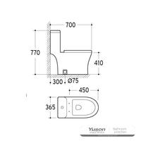 YS24282 Jednodílná keramická toaleta, sifonová;