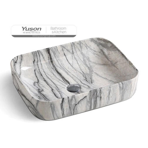 YS28434-MA1 Stone série keramické nad umyvadlo, umělecké umyvadlo, keramický dřez;