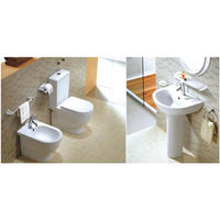 YS22214P 2dílná keramická toaleta, splachovací toaleta s uzavřeným P-trapem;